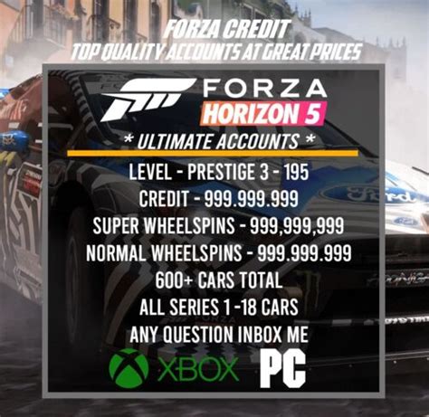 Forza horizon 5 modded accounts ebay - Forza Horizon 5 Premium Serial Codes per eMail (Xbox One / PC) Deutsch Lager. Brandneu: Gewerblich. EUR 49,79 (EUR 49,79/Serial Code).